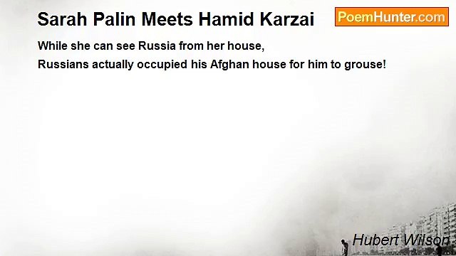 Hubert Wilson - Sarah Palin Meets Hamid Karzai