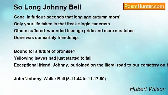 Hubert Wilson - So Long Johnny Bell