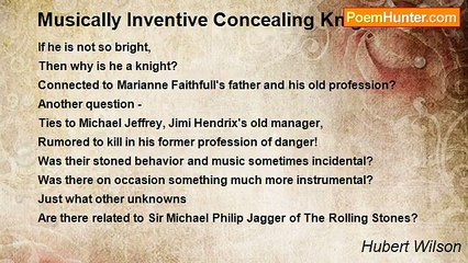 Hubert Wilson - Musically Inventive Concealing Knight