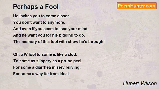 Hubert Wilson - Perhaps a Fool