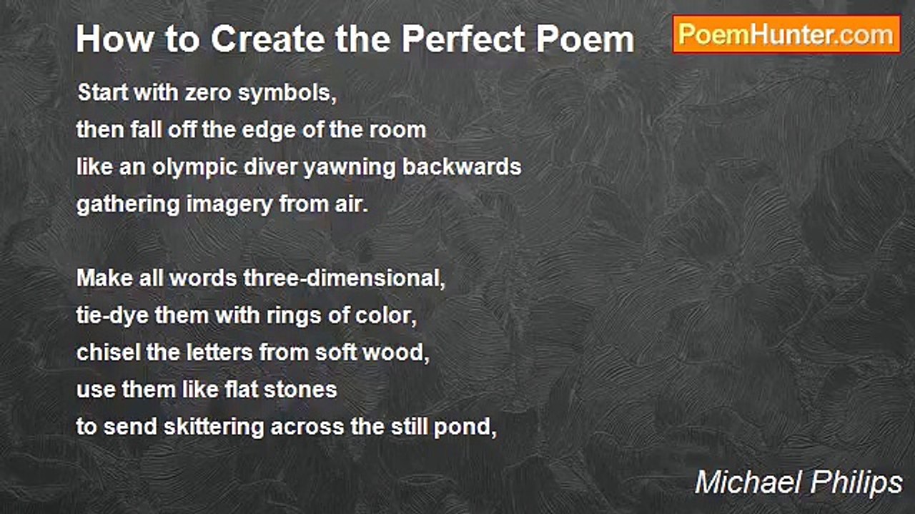 Michael Philips - How to Create the Perfect Poem