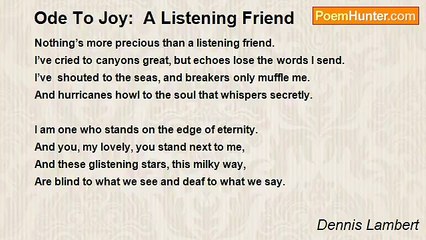Dennis Lambert - Ode To Joy:  A Listening Friend