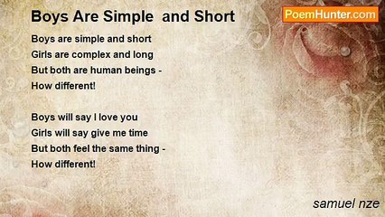 samuel nze - Boys Are Simple  and Short