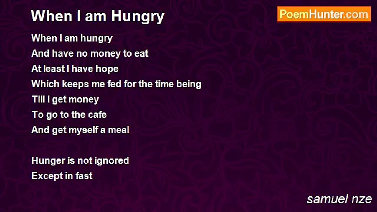 samuel nze - When I am Hungry