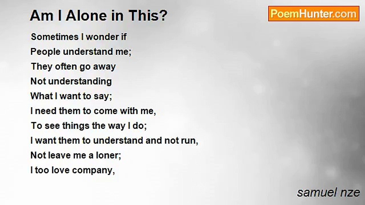 samuel nze - Am I Alone in This?