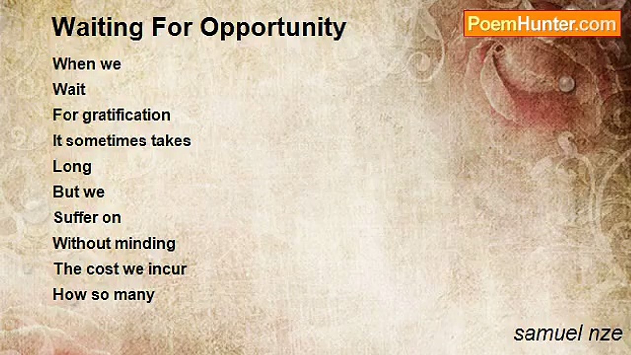 samuel nze - Waiting For Opportunity