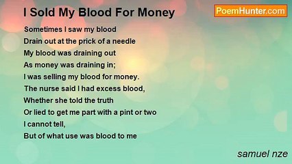 samuel nze - I Sold My Blood For Money
