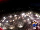 Aerial view of PTI rally Rahim Yar Khan-Geo Reports-09 Nov 2014