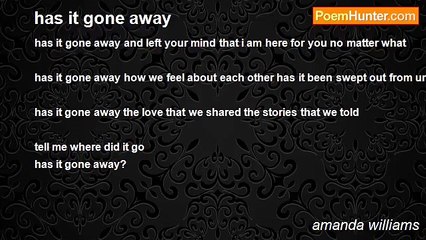 amanda williams - has it gone away