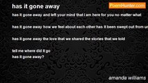 amanda williams - has it gone away