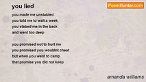 amanda williams - you lied
