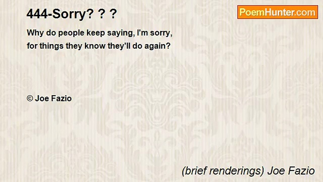 (brief renderings) Joe Fazio - 444-Sorry? ? ?