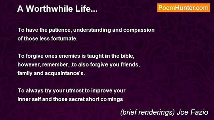 (brief renderings) Joe Fazio - A Worthwhile Life...