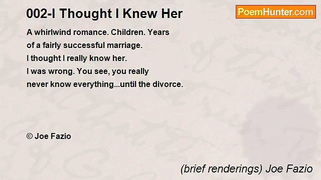 (brief renderings) Joe Fazio - 002-I Thought I Knew Her