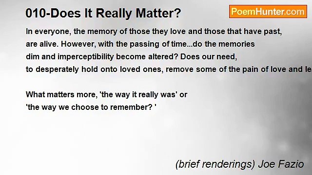 (brief renderings) Joe Fazio - 010-Does It Really Matter?