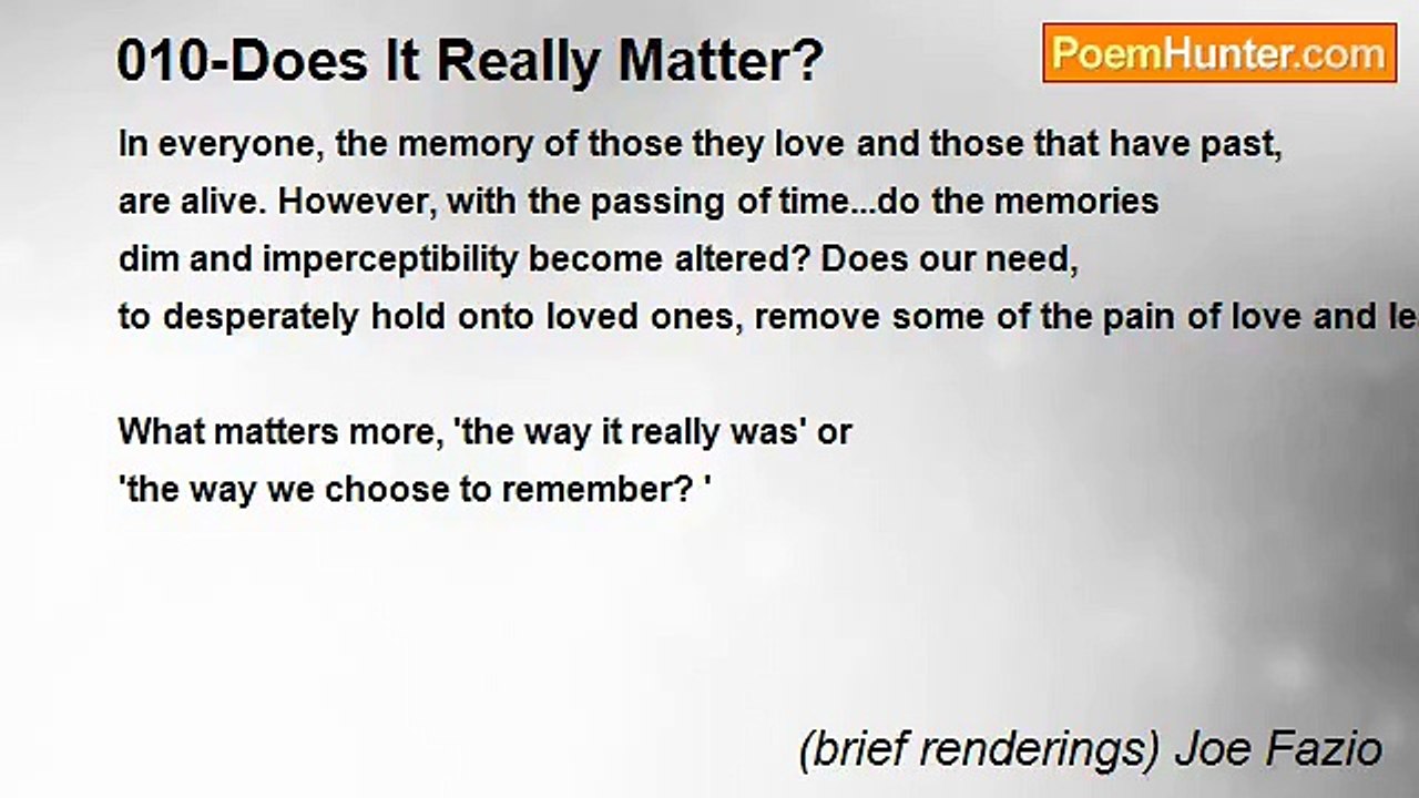 (brief renderings) Joe Fazio - 010-Does It Really Matter?