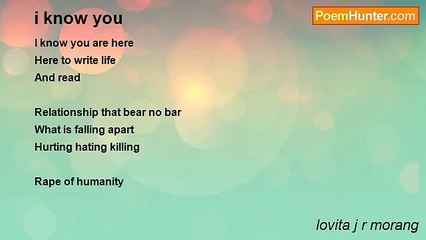 lovita j r morang - i know you