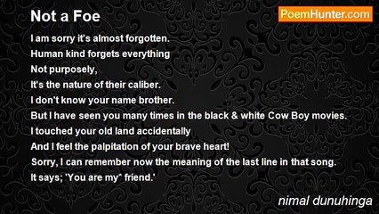 nimal dunuhinga - Not a Foe