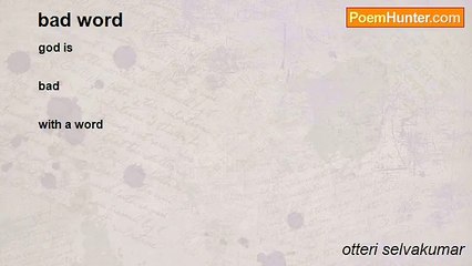 otteri selvakumar - bad word