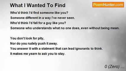 0 (Zero) ... - What I Wanted To Find