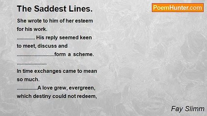 Fay Slimm - The Saddest Lines.