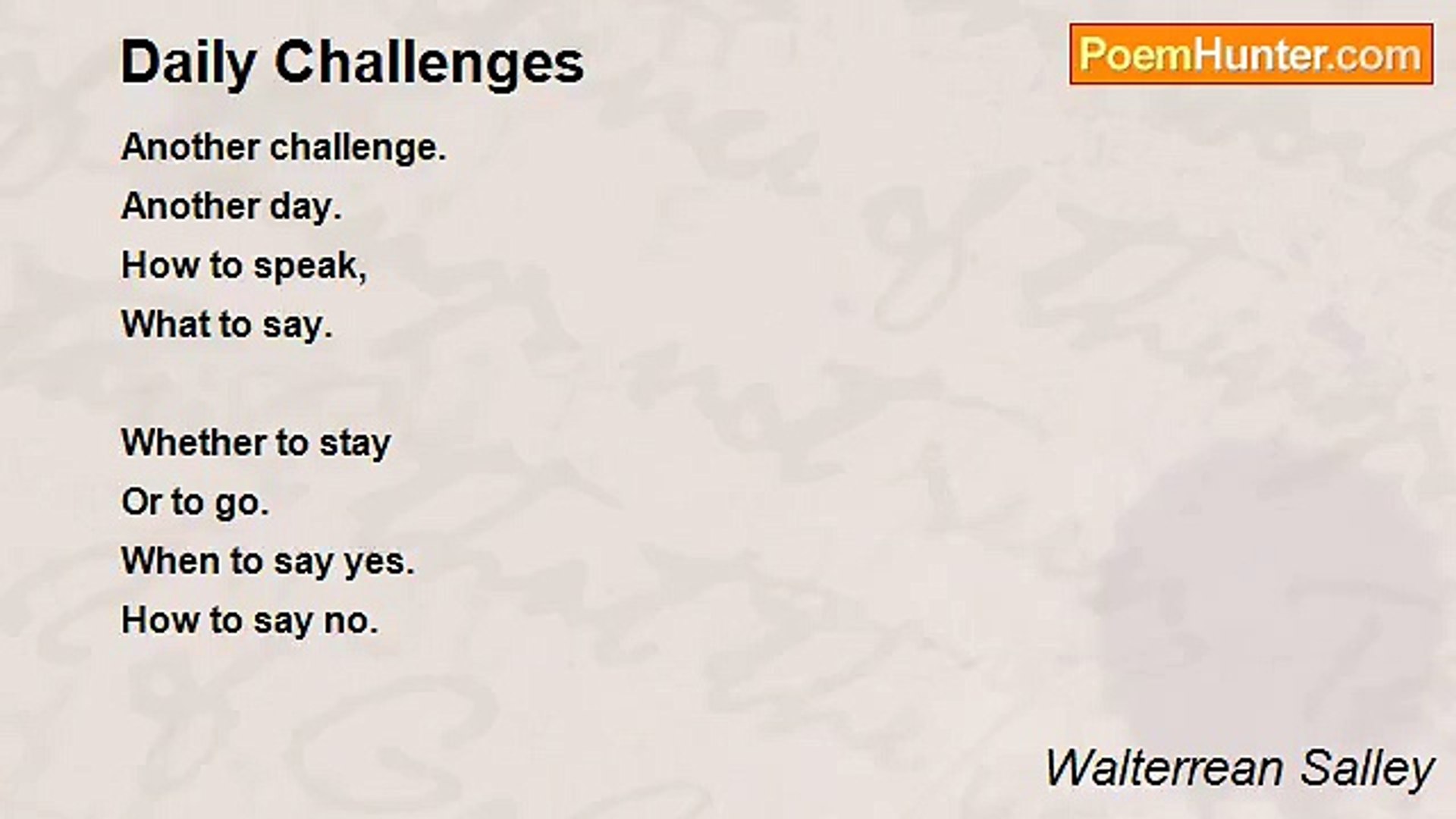 Walterrean Salley - Daily Challenges