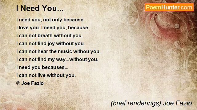 (brief renderings) Joe Fazio - I Need You...