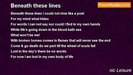 nic Leisure - Beneath these lines