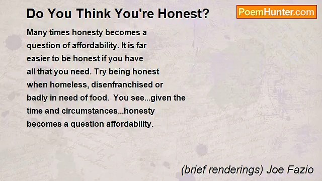(brief renderings) Joe Fazio - Do You Think You're Honest?