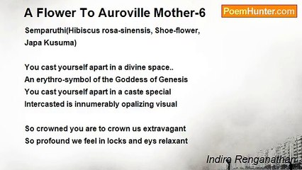 Indira Renganathan - A Flower To Auroville Mother-6