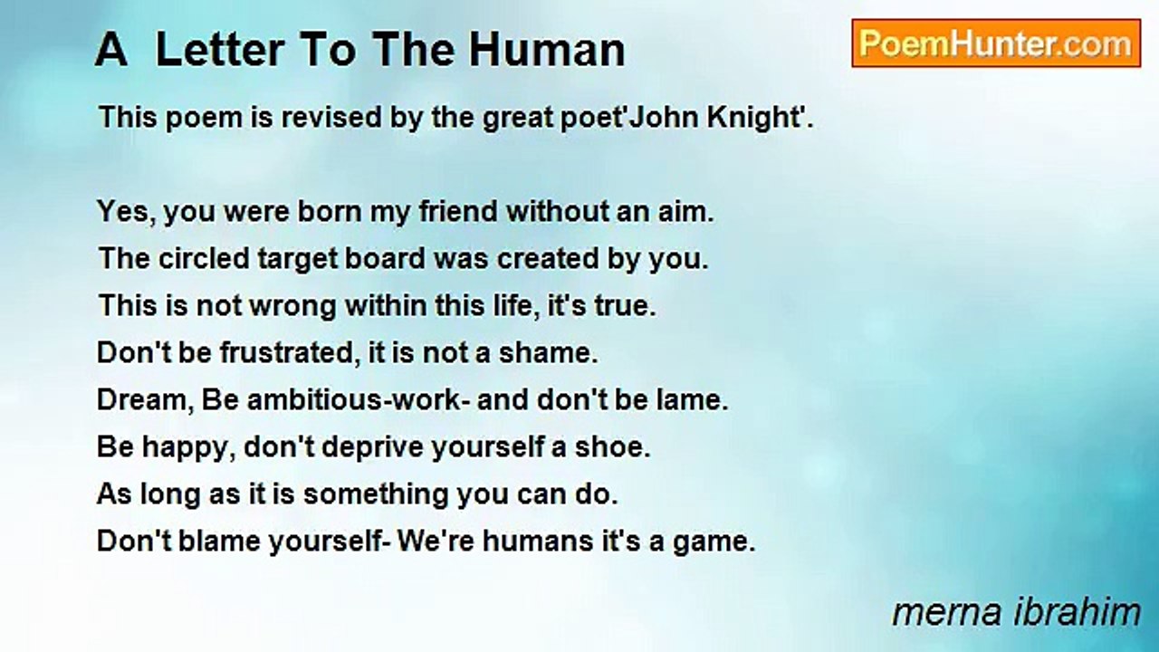 merna ibrahim - A  Letter To The Human