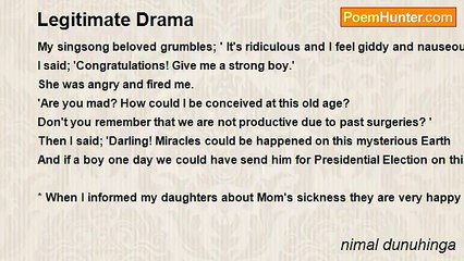 nimal dunuhinga - Legitimate Drama
