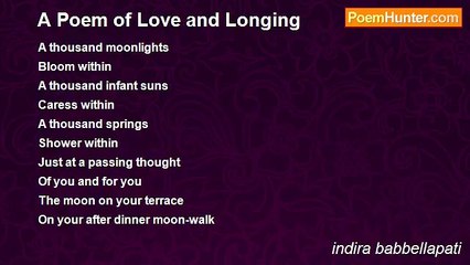 indira babbellapati - A Poem of Love and Longing