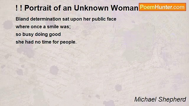Michael Shepherd - ! ! Portrait of an Unknown Woman to Herself