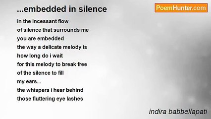 indira babbellapati - ...embedded in silence