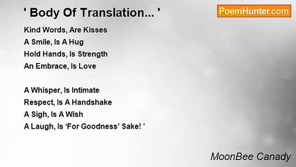 MoonBee Canady - ' Body Of Translation... '