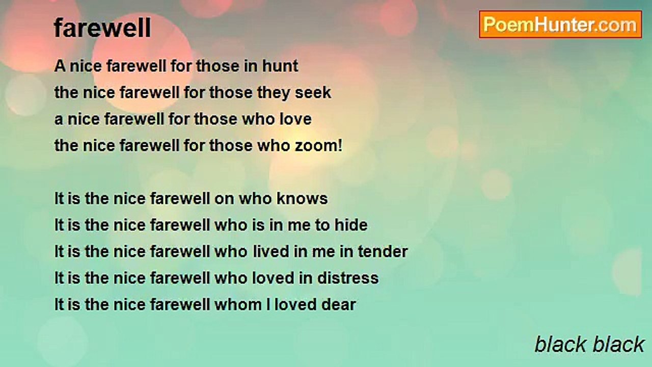 black black - farewell