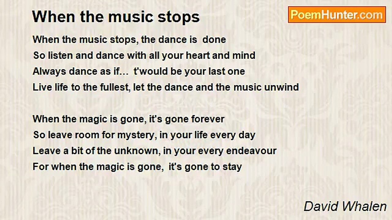 David Whalen - When the music stops