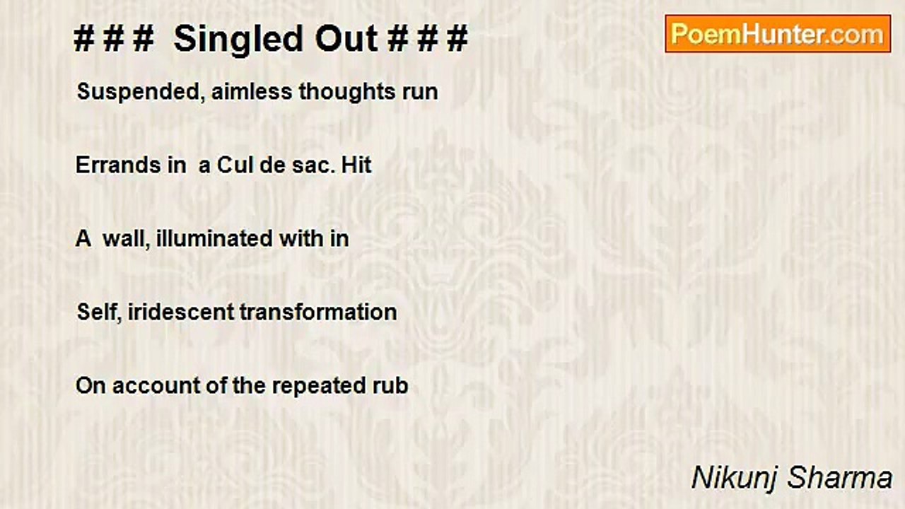 Nikunj Sharma - # # #  Singled Out # # #