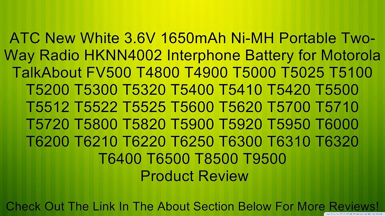 ATC New White 3.6V 1650mAh Ni-MH Portable Two-Way Radio HKNN4002 Interphone Battery for Motorola TalkAbout FV500 T4800 T4900 T5000 T5025 T5100 T5200 T5300 T5320 T5400 T5410 T5420 T5500 T5512 T5522 T5525 T5600 T5620 T5700 T5710 T5720 T5800 T5820 T5900 T592