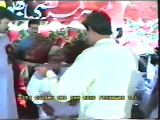 Murtaza Bhutto addresses the Rally at Peshawar
