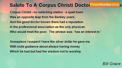 Bill Grace - Salute To A Corpus Christi Doctor - Gordon Conwell Smith, M.D. Deceased