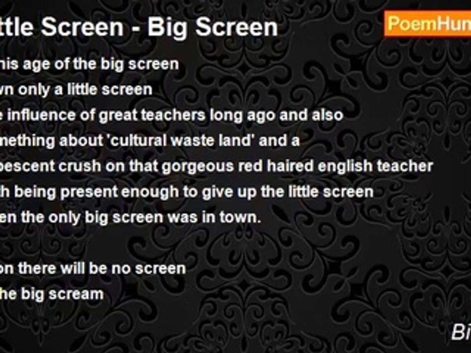 Bill Grace - Little Screen - Big Screen