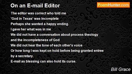 Bill Grace - On an E-mail Editor