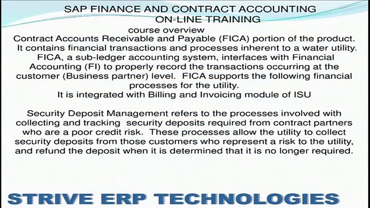 SAP FICA ONLINE TRAINING
