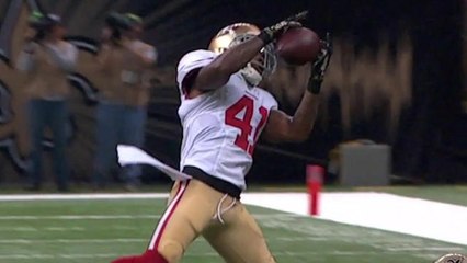Brees intercepted by Bethea