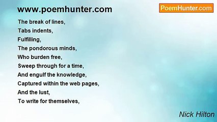 Nick Hilton - www.poemhunter.com