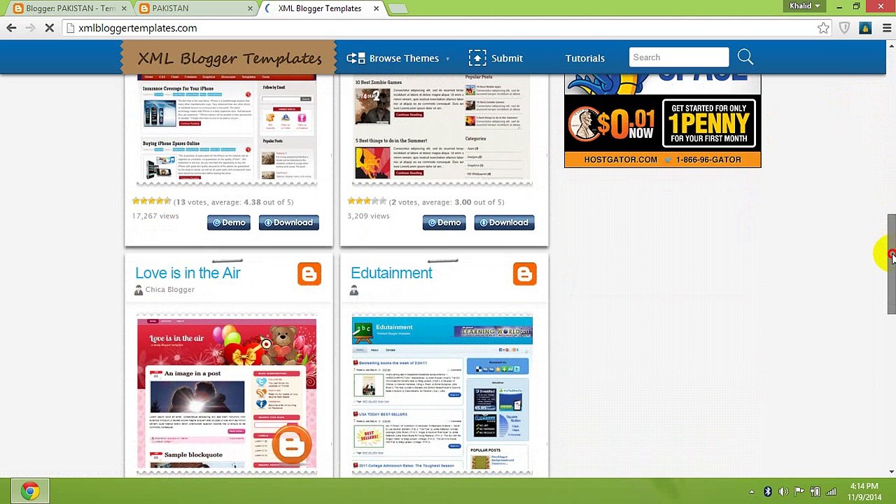 Blog templates change
