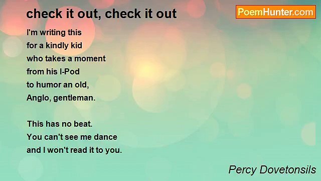 Percy Dovetonsils - check it out, check it out