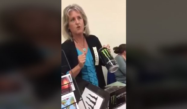 Une femme explique que la Monster Energy est un produit de Satan